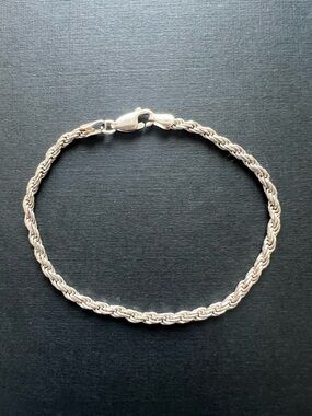 Sterling silver rope chain bracelet